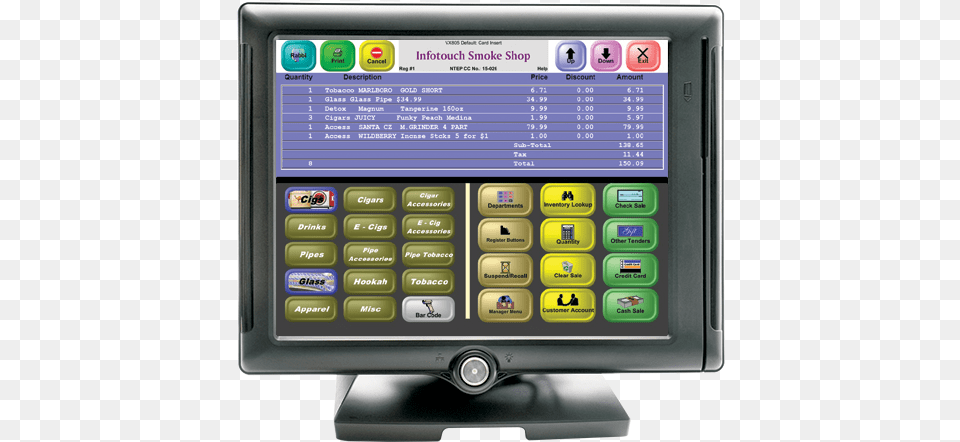 Image Of Monitor With Infotouch Pos Software For Smoke Pos System Feed, Computer Hardware, Electronics, Hardware, Screen Free Transparent Png
