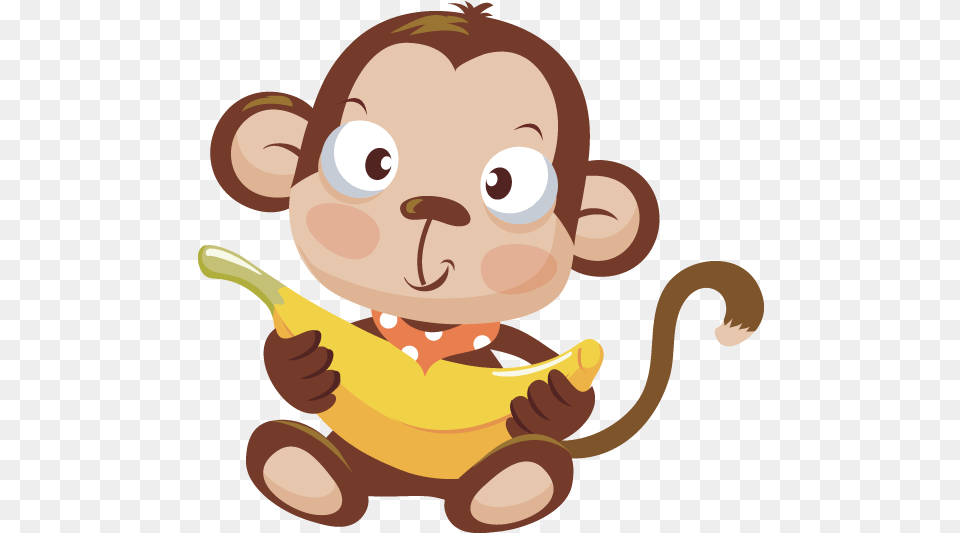Image Of Monkey With Baby Monkey Vector, Banana, Food, Fruit, Plant Png