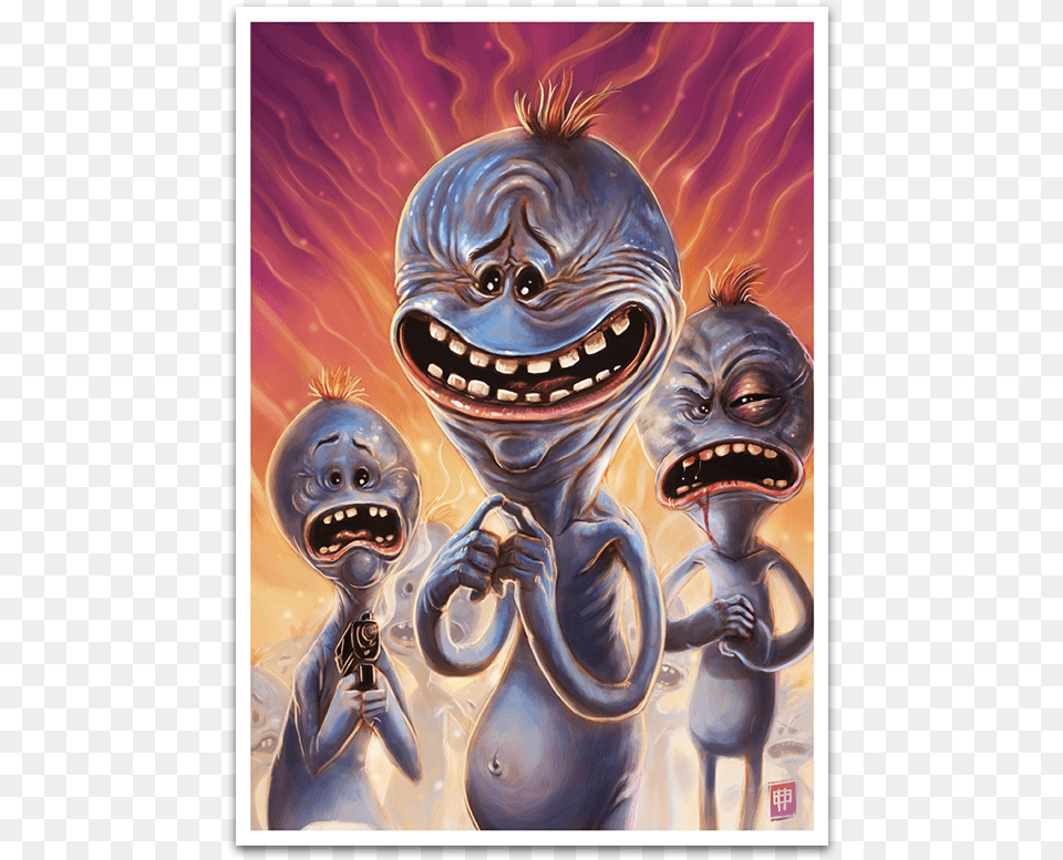 Of Mr Meeseeks Printing, Alien, Art, Painting, Person Png Image