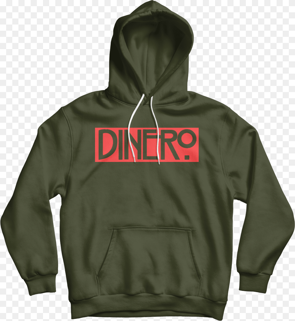 Image Of Olive Green Dinero Clothing Hoodie Sweatshirt, Hood, Knitwear, Sweater Png