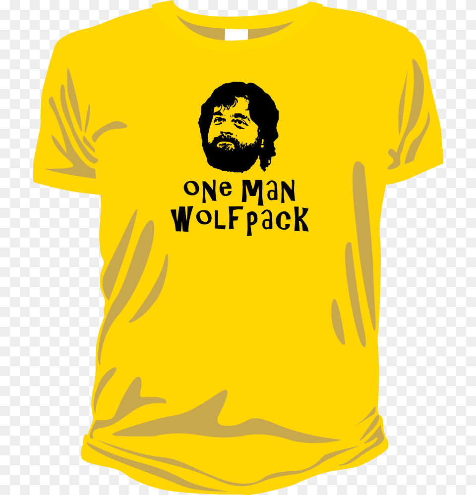 Image Of One Man Wolf Pack Active Shirt, Clothing, T-shirt, Adult, Male Free Transparent Png