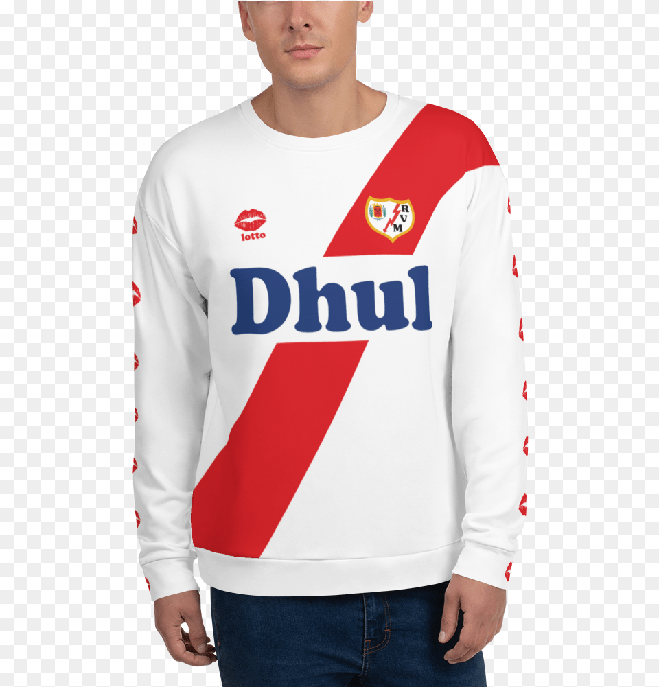 Image Of Rayo Vallecano Madrid X Lotto Sweatshirt, Clothing, Sleeve, Shirt, Long Sleeve Free Transparent Png