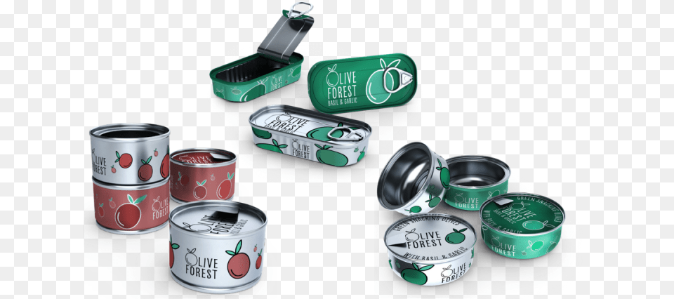 Of Red And Green Food Tins Box, Aluminium, Tape, Tin, Cup Png Image