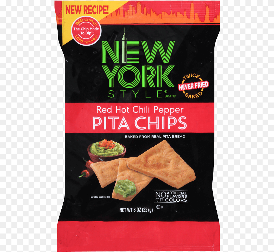 Image Of Red Hot Chili Pepper Pita Chips New York Style Pita Chips, Advertisement, Bread, Food, Poster Free Png
