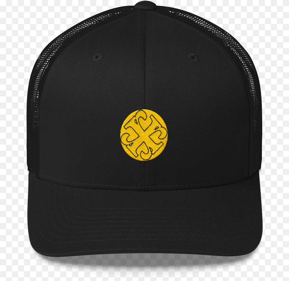 Image Of Replyreply Mesh Hat Gold Button Black Cap Black Embroidery, Baseball Cap, Clothing, Electronics, Speaker Free Png