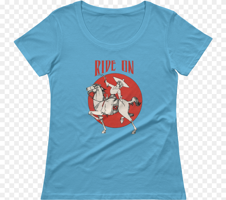 Of Ride On 1910s Design Rad Cowgirl Tee Shirt, T-shirt, Clothing, People, Person Png Image