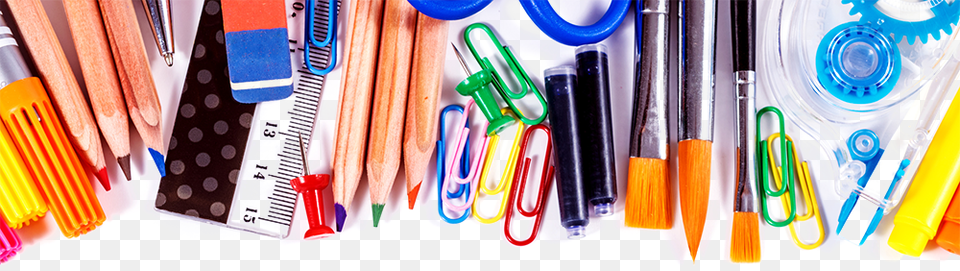 Image Of School Supplies Transparent School Supplies, Brush, Device, Tool Free Png Download
