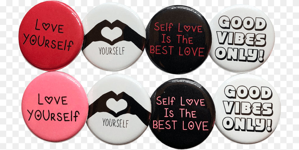 Of Self Love Button 4 Pack Self Love Buttons, Badge, Symbol, Logo, Ice Hockey Puck Png Image