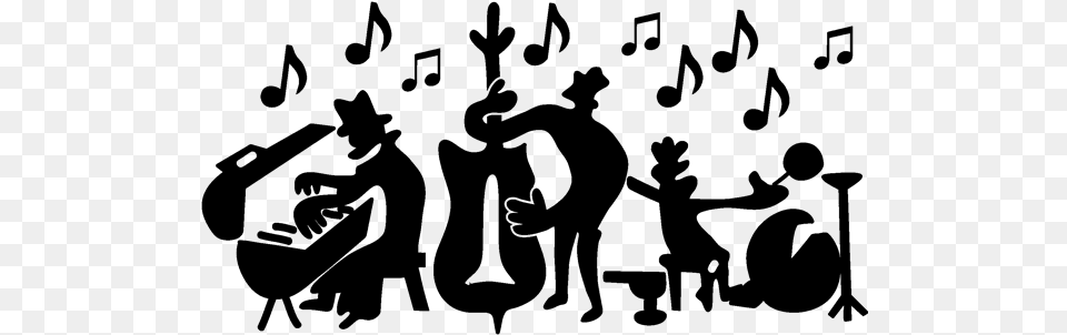 Image Of Silhouette Musicians Illustration Groupe De Musique, Gray Free Png Download