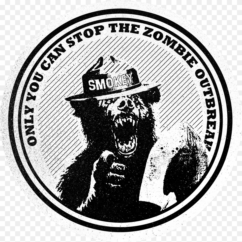 Image Of Smokey Zombie T Shirt Illustration, Sticker, Logo, Adult, Male Free Png Download