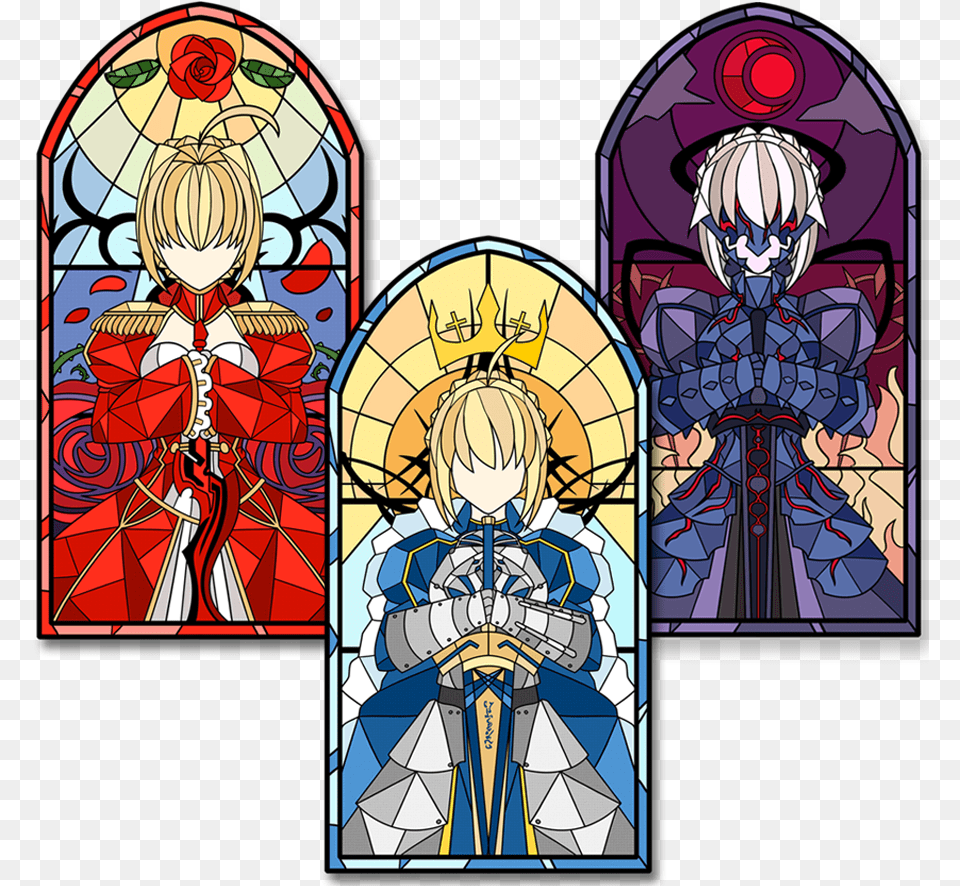 Image Of Stained Glass Fate Sabers Saber, Art, Baby, Person, Stained Glass Free Transparent Png