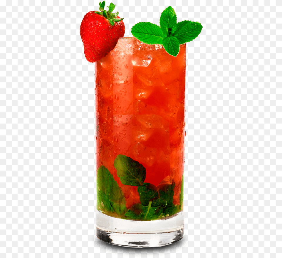 Image Of Strawberry Mojito, Alcohol, Plant, Mint, Herbs Png