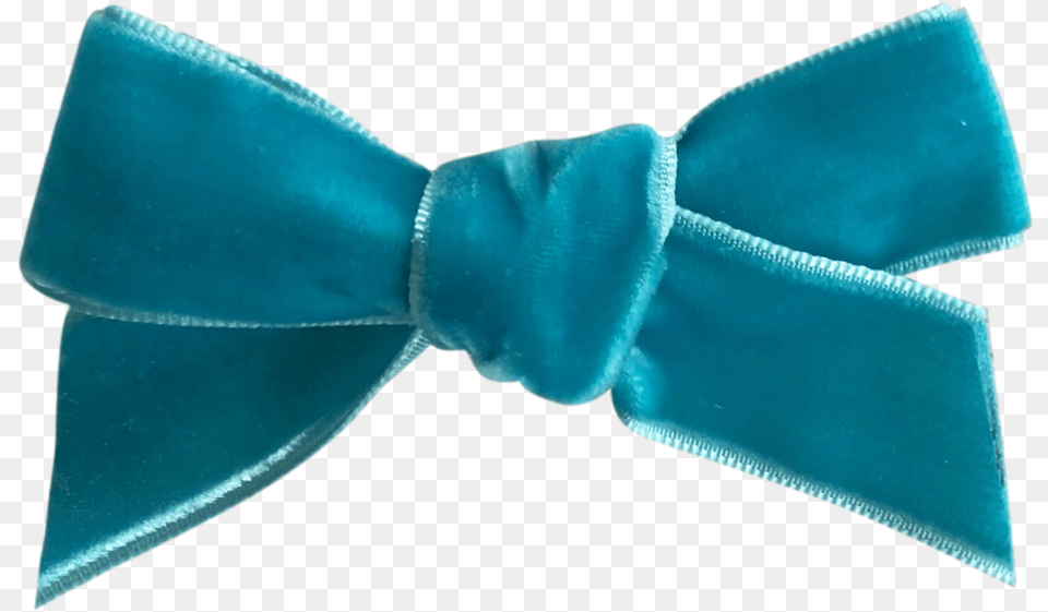 Image Of Teal French Velvet Petit Bow Clip, Accessories, Formal Wear, Tie, Bow Tie Free Transparent Png