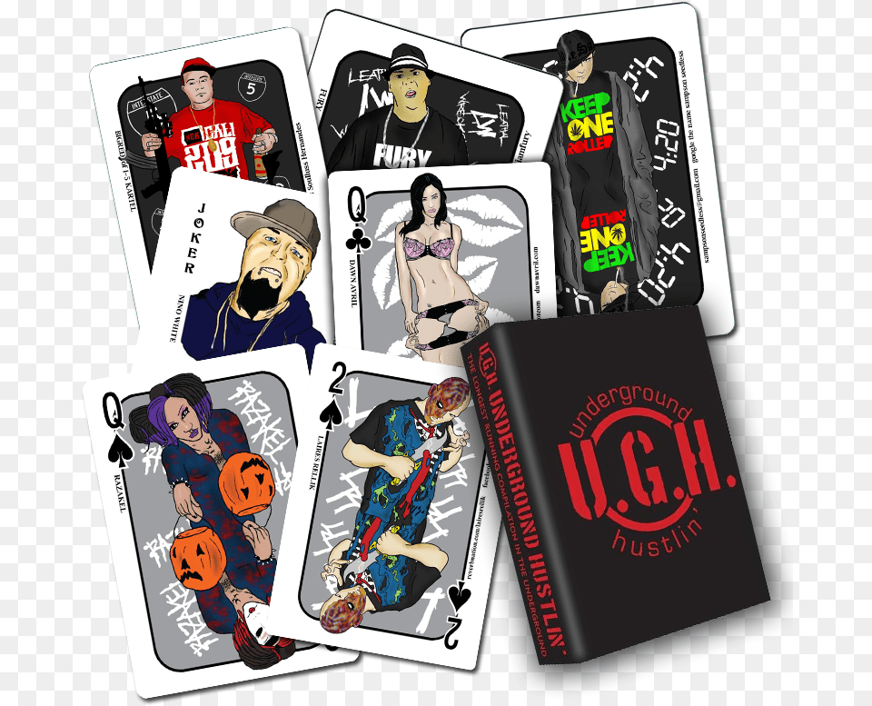 Image Of The 2013 Underground Hustlin Playing Card Cartoon, Book, Comics, Publication, Adult Free Png