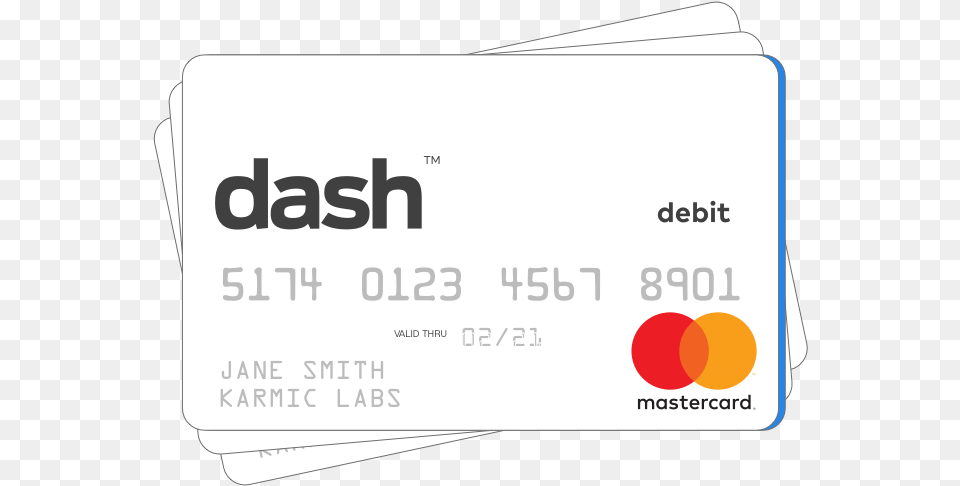 Image Of The Dash Prepaid Mastercard Karmic Labs, Text, Credit Card, First Aid Free Png