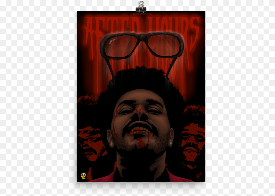 Image Of The Weeknd After Hours Premium Luster Poster Poster, Accessories, Glasses, Adult, Advertisement Free Png
