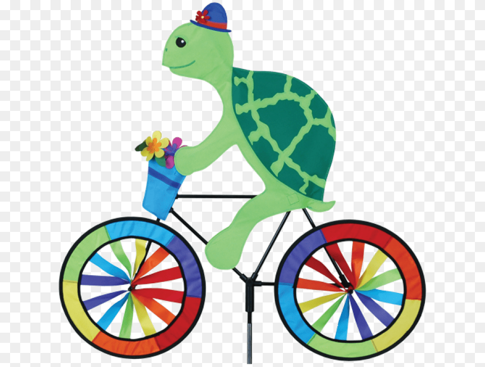 Image Of Turtle On A Bicyclebike Spinner Turtle Bike, Machine, Wheel, Animal, Dinosaur Free Png