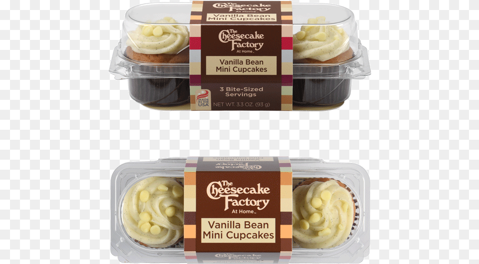 Image Of Vanilla Bean Mini Cupcake 3 Pack From The Cheesecake Factory Mini Cupcake Vanilla, Cake, Cream, Dessert, Food Free Transparent Png