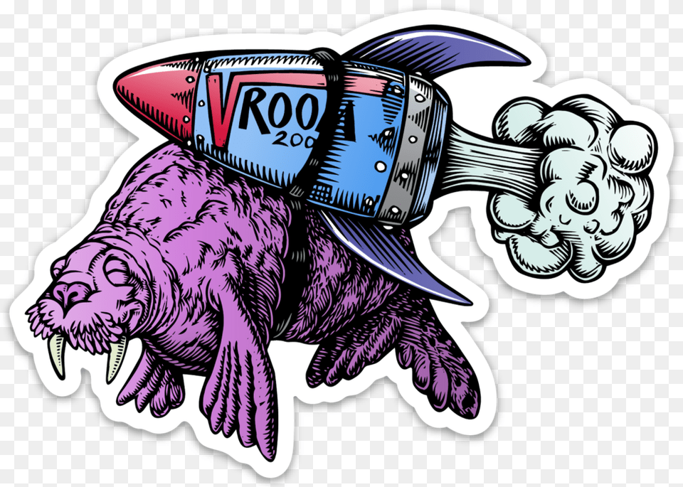 Image Of Vroom Walrus Sticker, Publication, Book, Comics, Animal Png