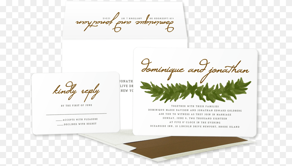 Of Watercolor Garland Wedding Invitation Wedding Invitation, Paper, Text, Business Card, Plant Png Image