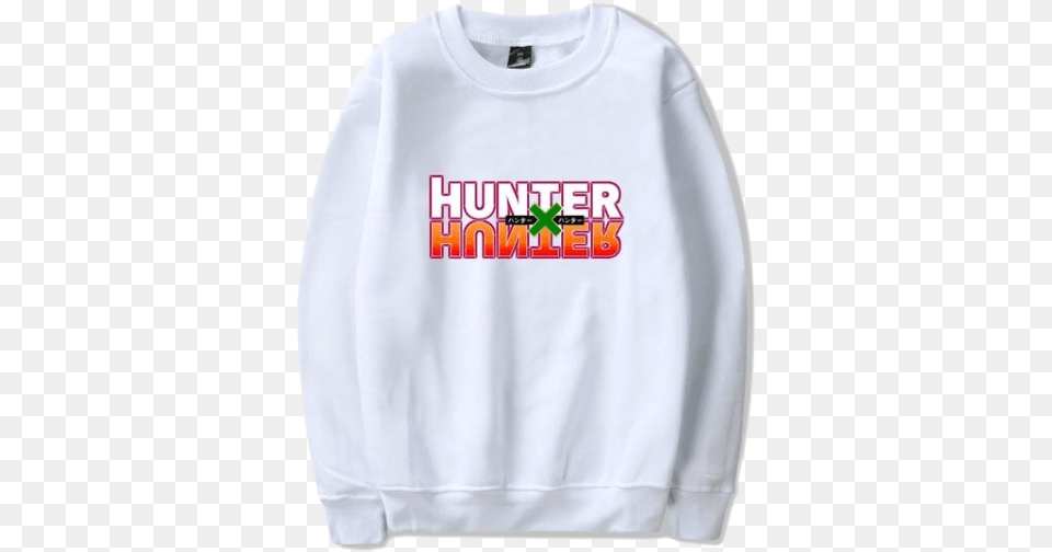 Of White Hunter X Hunter Logo Sweatshirt Sweatshirt, Clothing, Hoodie, Knitwear, Sweater Png Image