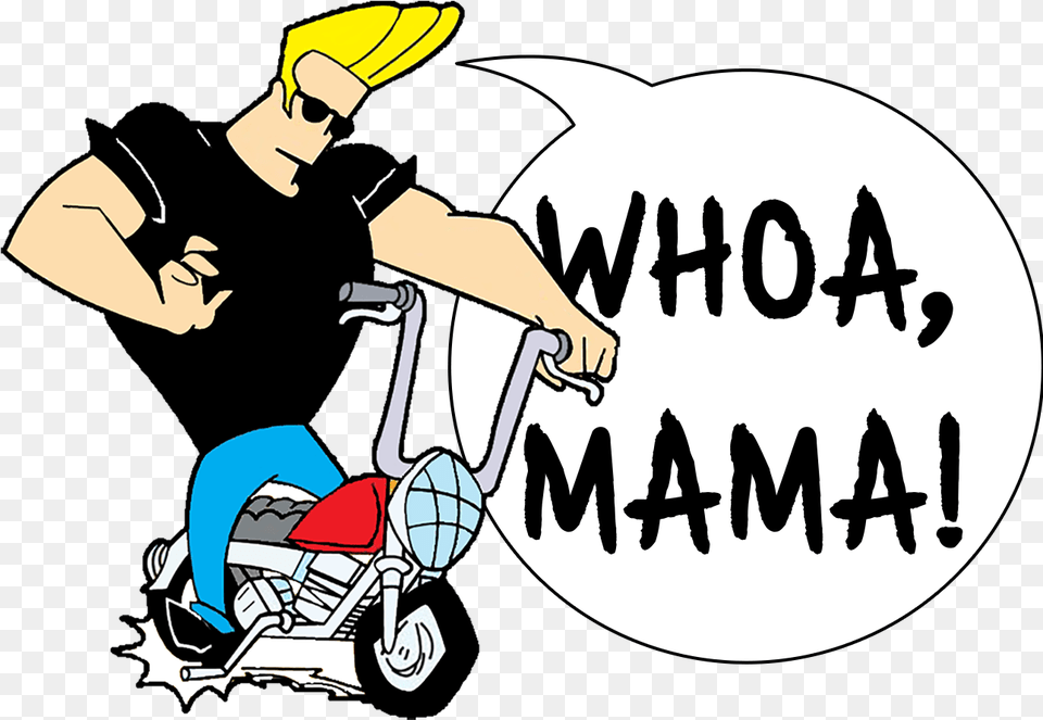 Of Whoa Mama Johnny Bravo Moto, Person, Cleaning, Machine, Wheel Png Image