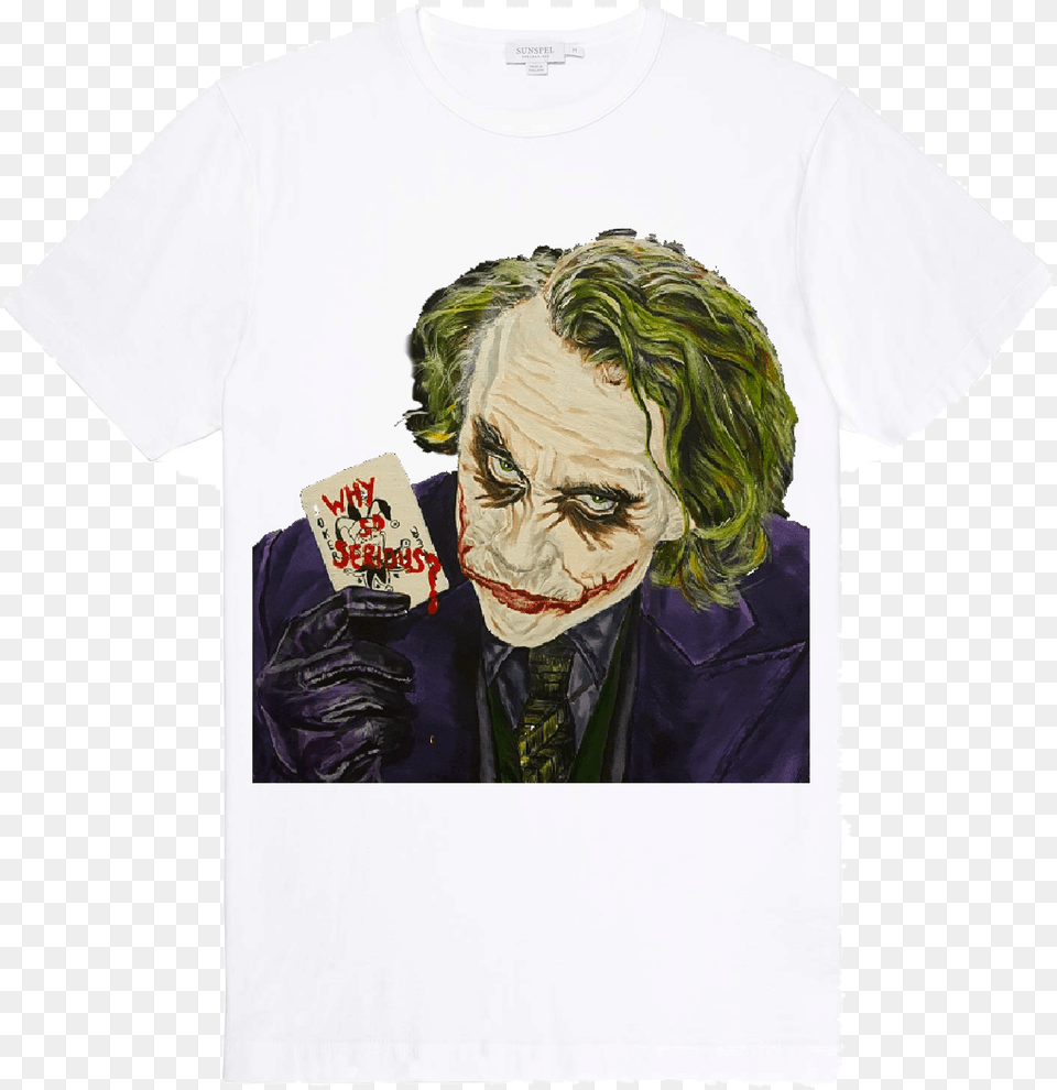Image Of Why So Serious Heath Ledger Joker Card, T-shirt, Clothing, Person, Man Free Transparent Png