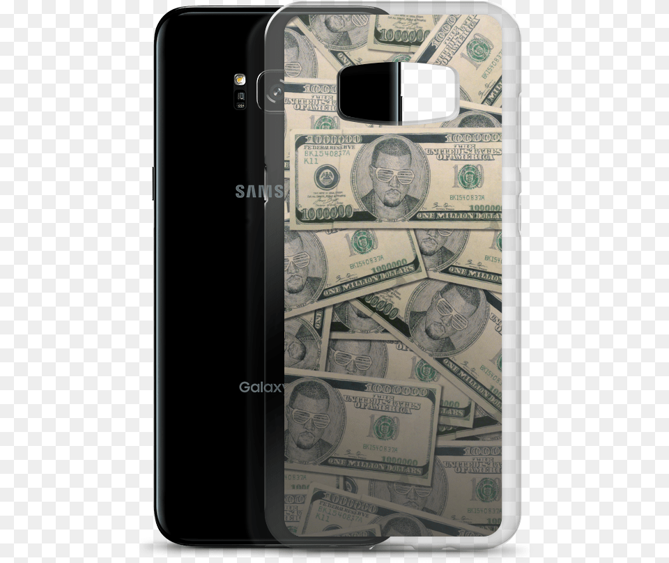 Image Of Yeezy Million Dollar Bill Mobile Phone, Adult, Male, Man, Person Free Png Download