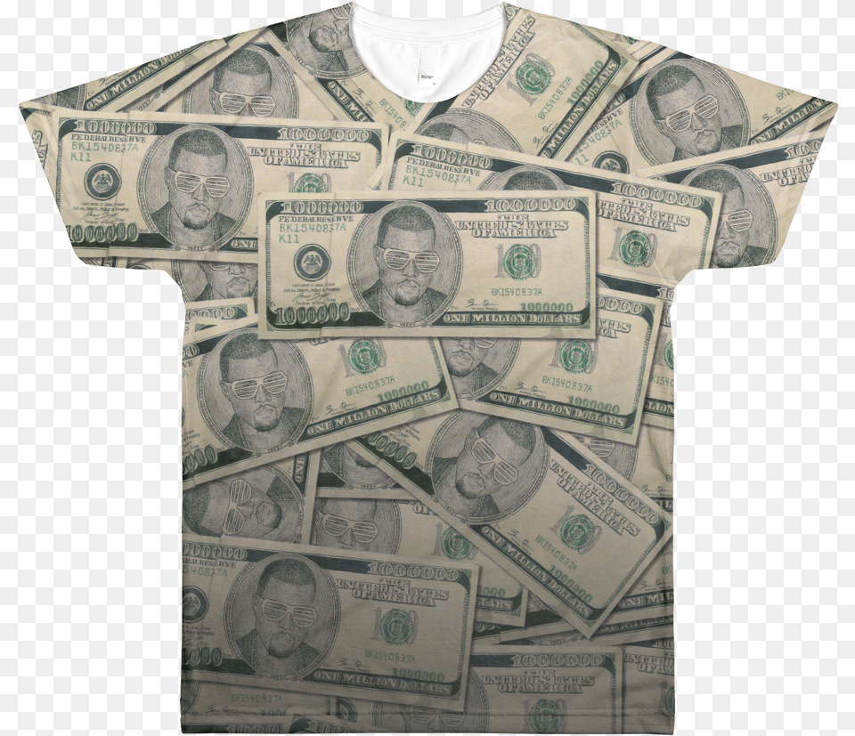 Of Yeezy Million Dollar Bill Shirt Cash, Money, Adult, Male, Man Png Image