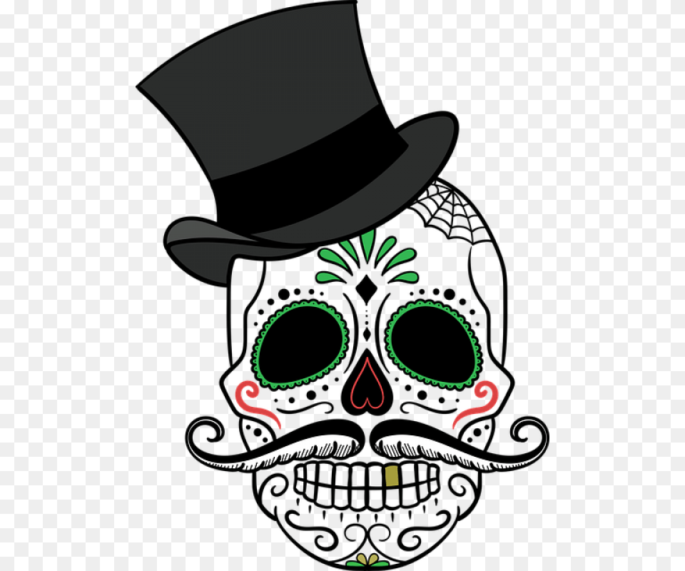 Image On Pixabay Sugar Skull With Hat, Clothing Png