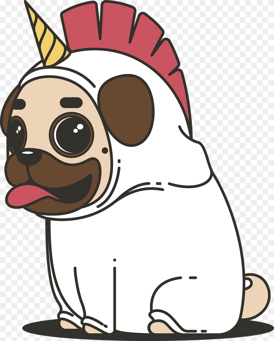 Image On Pixabay Unicorn Animal Puppy Pug Cartoon, Bear, Mammal, Wildlife Png