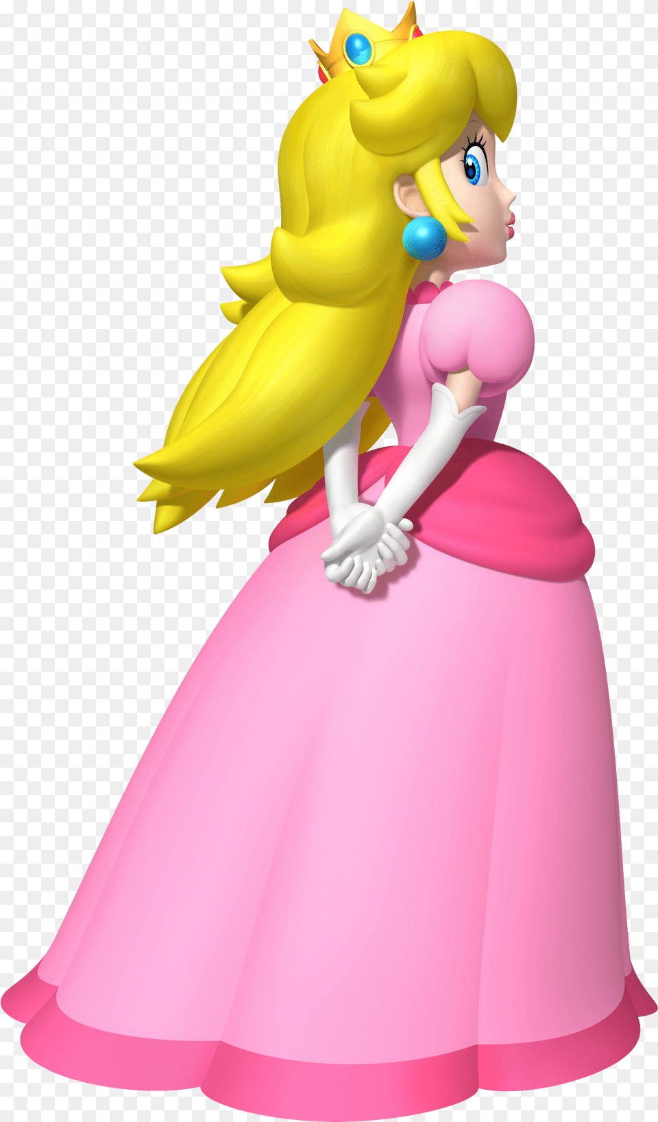 Image Peach Al A Lil Girl Super Mario Fanon Fandom Princess Peach Looking Back, Person, Face, Figurine, Head Free Transparent Png
