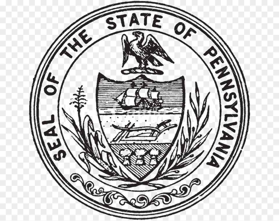 Image Pennsylvania State Seal Black And White, Logo, Emblem, Symbol, Badge Free Png Download