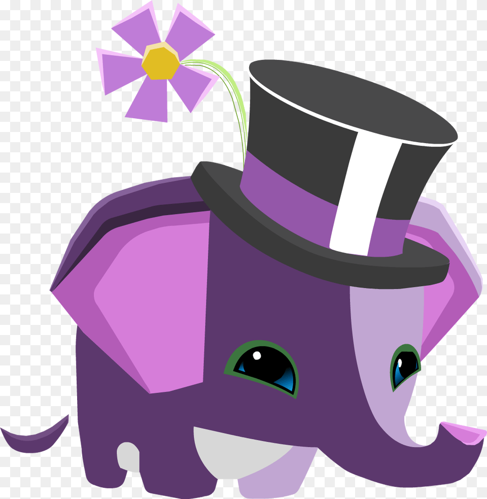 Image Pet Wiki Animal Jam Pet Elephant, Purple, Clothing, Hat, Nature Free Png