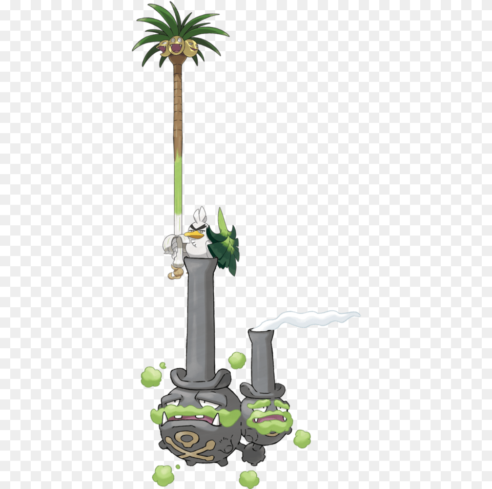 Pokemon Sword And Shield Weezing, Palm Tree, Plant, Tree, Cartoon Png Image