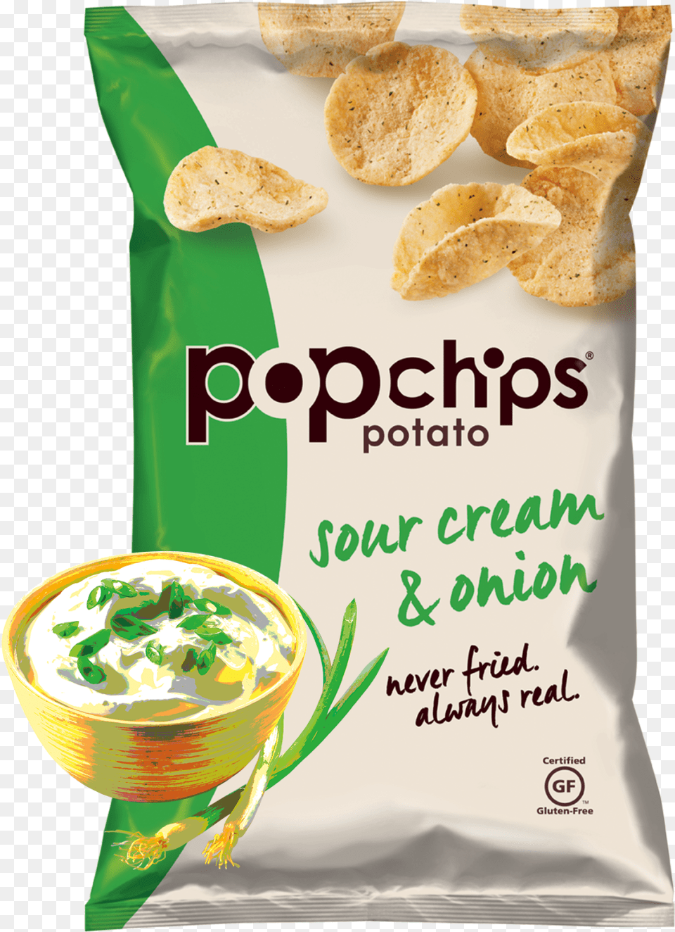 Image Pop Chips Sour Cream, Dip, Food, Snack, Bread Free Png Download
