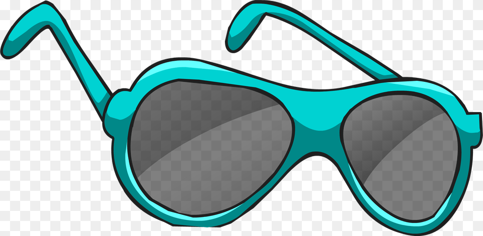Image Real Teal Sunglasses Clothing Icon Id 2074 Club Real Teal Glasses Club Penguin, Accessories, Bow, Weapon Png