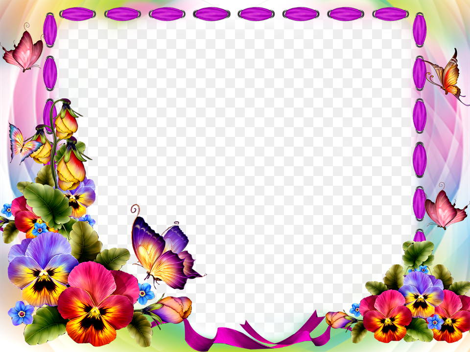 Report Flowers And Butterflies Borders And Frames, Art, Pattern, Graphics, Floral Design Png Image