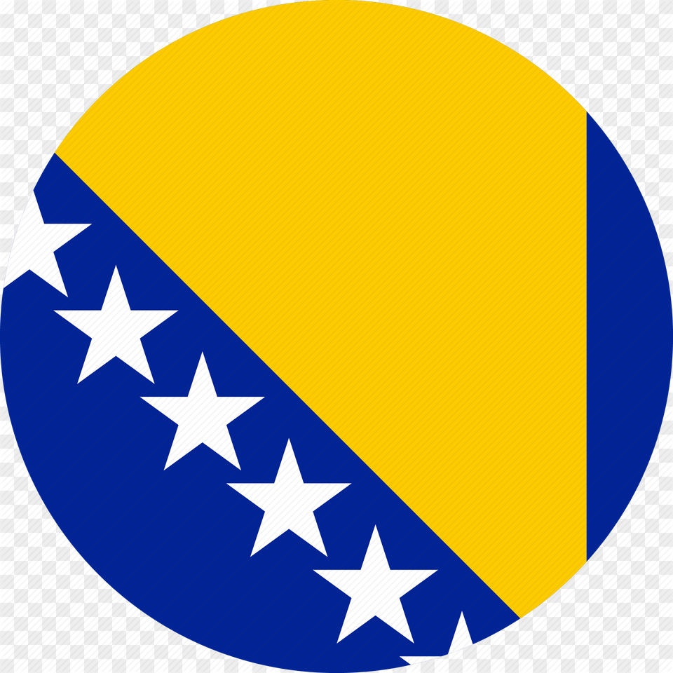 Image Result For Bosnia And Herzegovina Flag Circle Bosnia Flag Round, Logo, Sphere, Symbol, Star Symbol Free Transparent Png