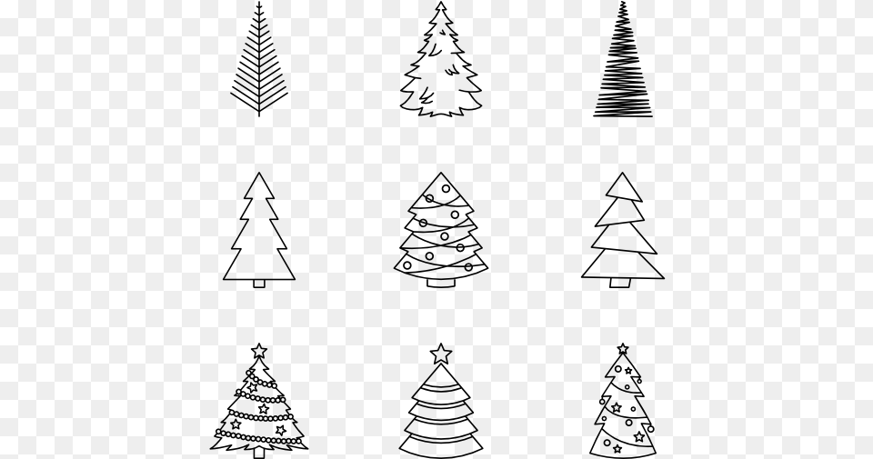 Image Result For Christmas Tree Vector Black And White Christmas Tree, Gray Png
