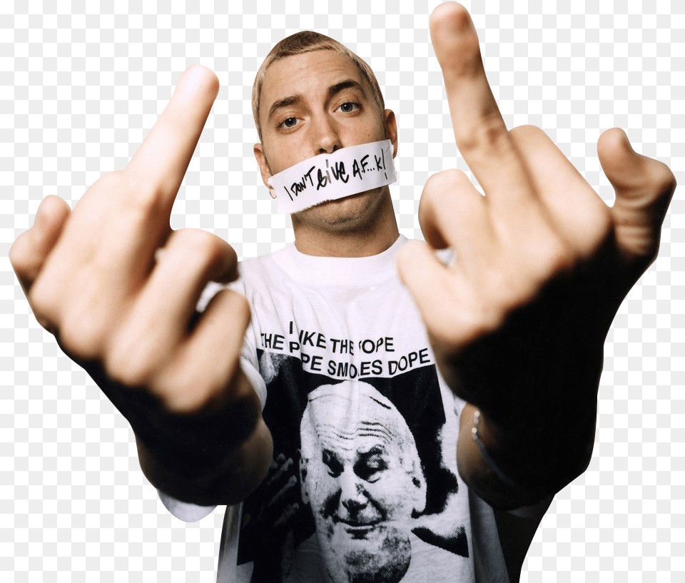 Image Result For Eminem Slim Shady Middle Finger, Body Part, Hand, Person, T-shirt Png