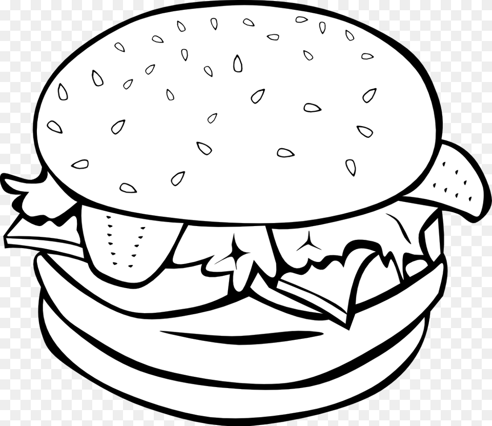 Image Result For Food Black Line Clip Art Food Clip Art, Burger, Baby, Person, Face Free Png