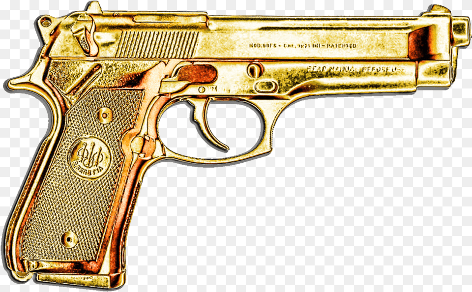 Image Result For Gold Gun Motorbike Golden Gun, Firearm, Handgun, Weapon Free Png Download