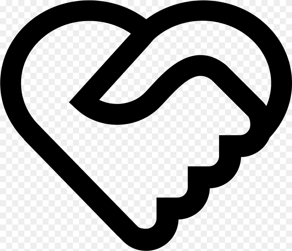 Image Result For Heart Icon Handshake Heart Icon, Gray Free Png