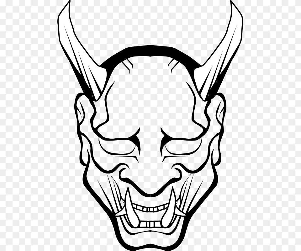 Image Result For Oni Mask Vector Black And White Substance Mat, Stencil, Electronics, Hardware, Animal Png
