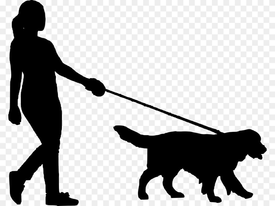 Result For Person Walking Dog Outline Baby Stuff, Gray Png Image