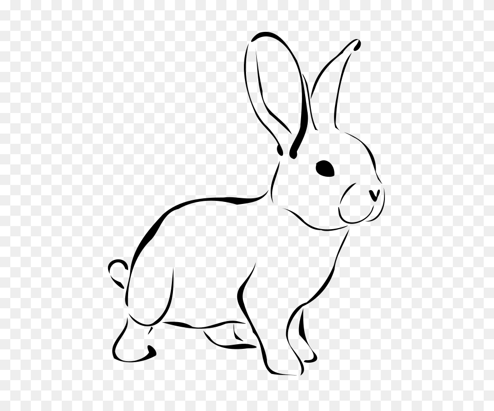 Image Result For Rabbit Clipart Black And White Copy, Gray Free Png