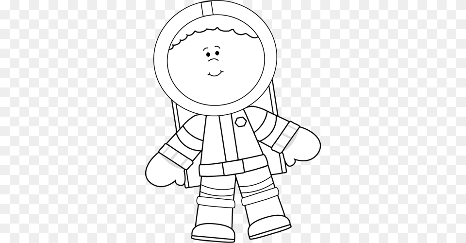 Image Royalty Space Clip Art Images Black And Astronaut Clipart Black And White, Face, Head, Person, Baby Free Png