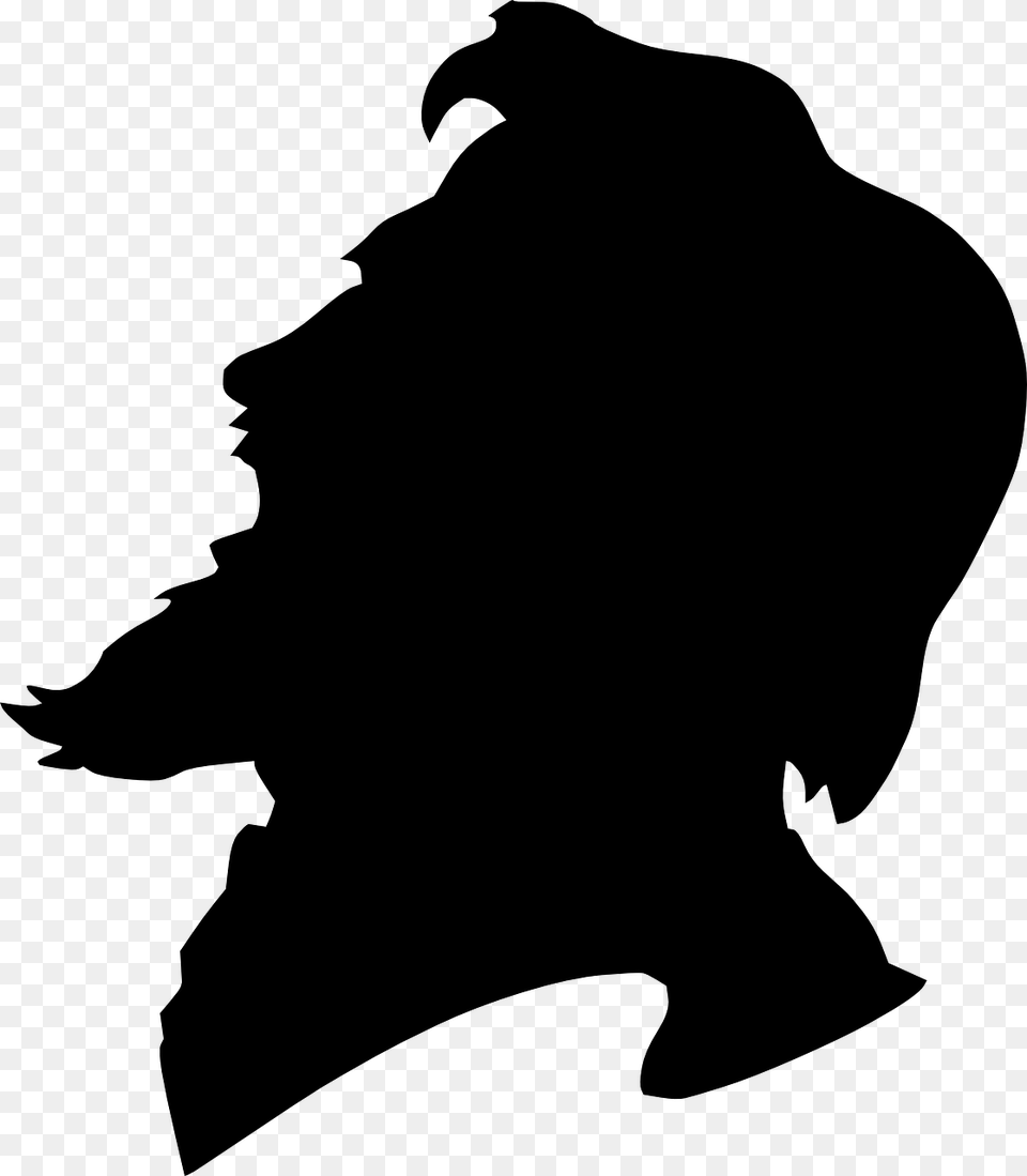 Image Royalty Library Man Yelling Side View Bearded Man Profile Silhouette, Gray Free Png