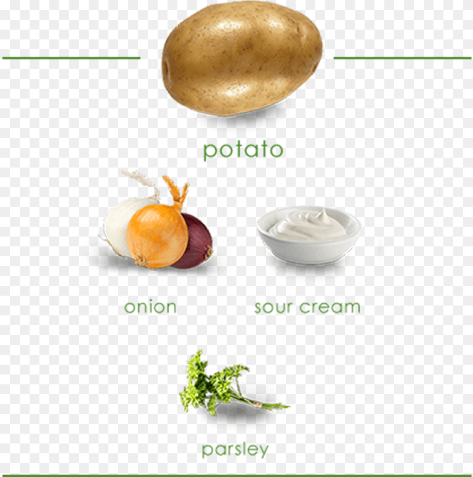 Image Shows Ingredients Which Include A Potato Onion Potato, Food, Plant, Produce, Vegetable Free Png